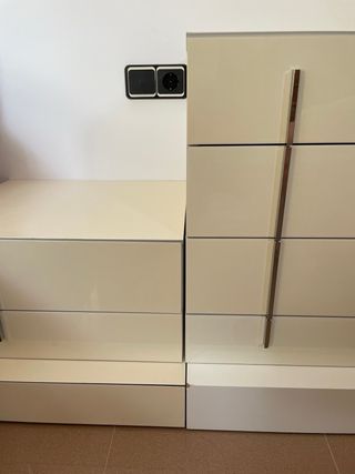 Muebles dormitorio matrimonio blanco lacado