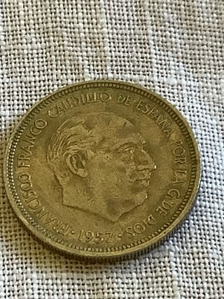 moneda de cinco pesetas antigua estrella *74