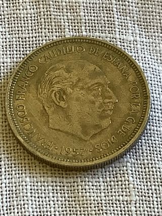 moneda de cinco pesetas antigua estrella *74