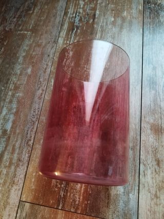 Vaso rosa vetro trasparente 