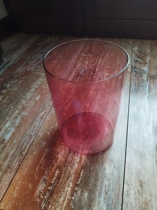 Vaso rosa vetro trasparente 