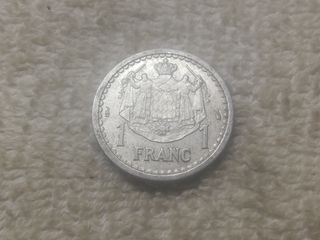 ENVIO! DIFICIL MONEDA MONACO 1 FRANC 1943 KM#120