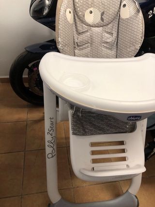 Trona de bebe chico gris