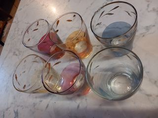 6 bicchierini liquore decorati vintage