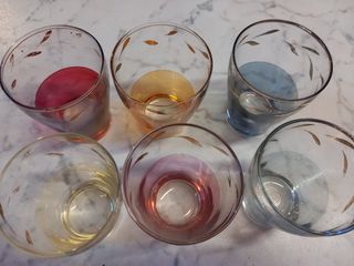 6 bicchierini liquore decorati vintage