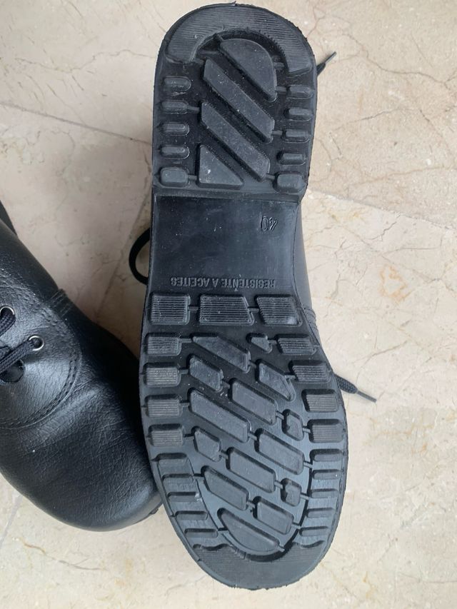 Botas trabajo 40 negro, punta metalica 