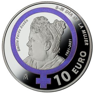 España 2021 moneda plata 10€ Pardo Bazan