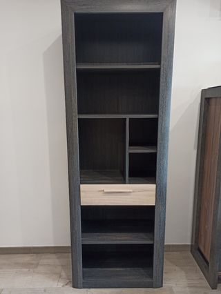 Librería 2m madera oscura