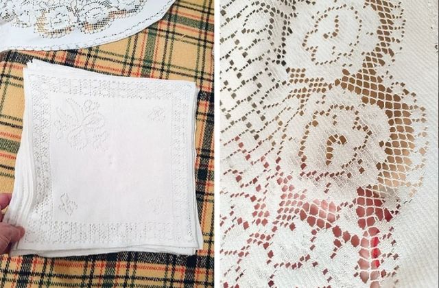 MANTELERIA VINTAGE 12 SERVILLETAS NUEVA