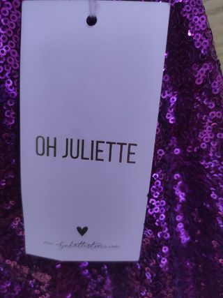 Vestido de fiesta morado lentejuelas talla única 