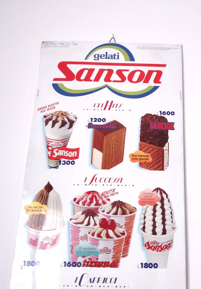 Tabella/insegna/targa/latta GELATI vintage anni 90