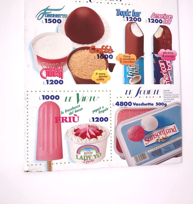 Tabella/insegna/targa/latta GELATI vintage anni 90