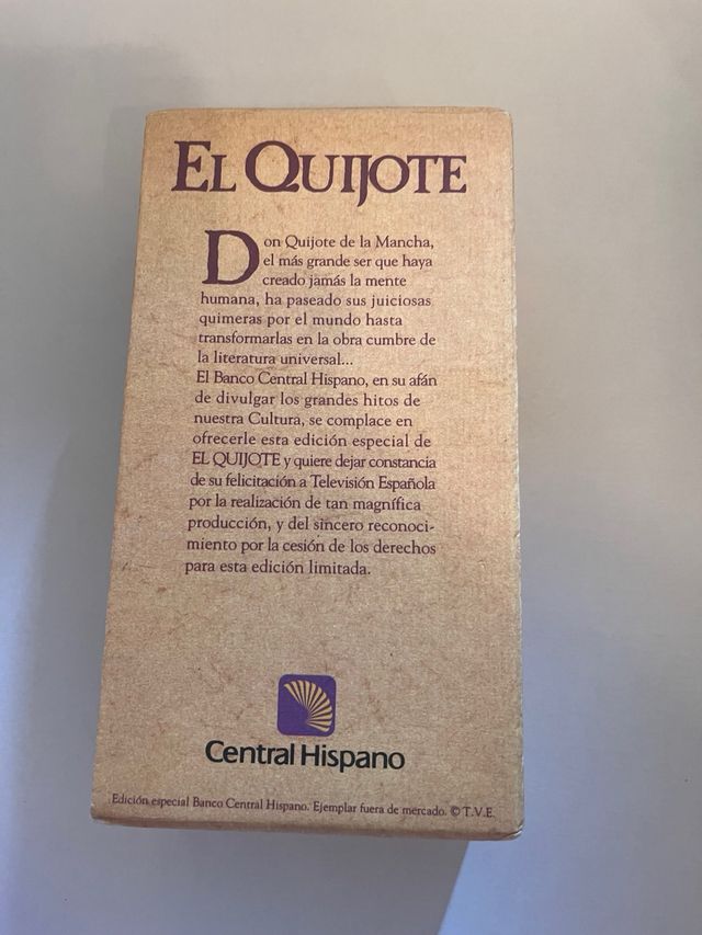 Cintas VHS El quijote