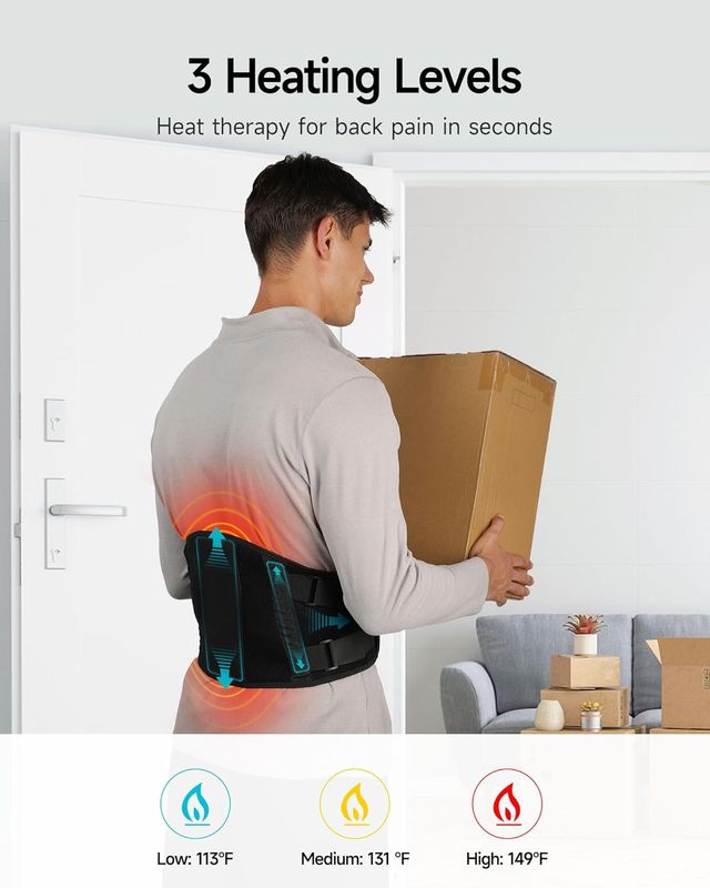 Cojín térmico inalámbrico, masajeador para espalda