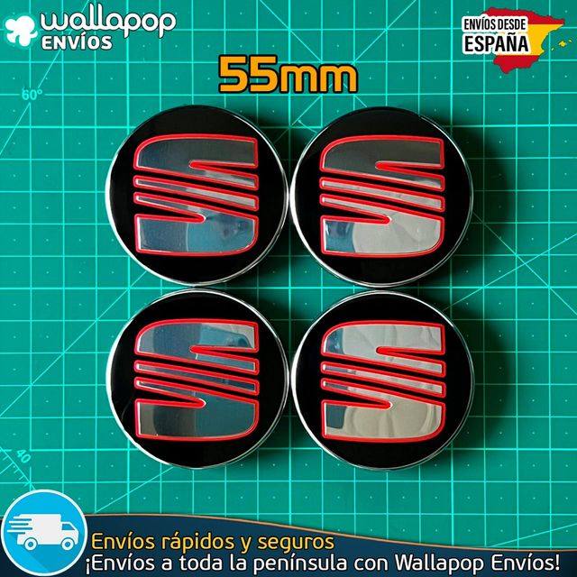 X4 Tapacubos Sea 55mm Emblemas Tapas Bujes Llantas