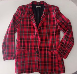 Blazer con cuadro escocés/tartán rojo. 