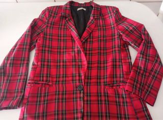 Blazer con cuadro escocés/tartán rojo. 