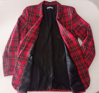 Blazer con cuadro escocés/tartán rojo. 