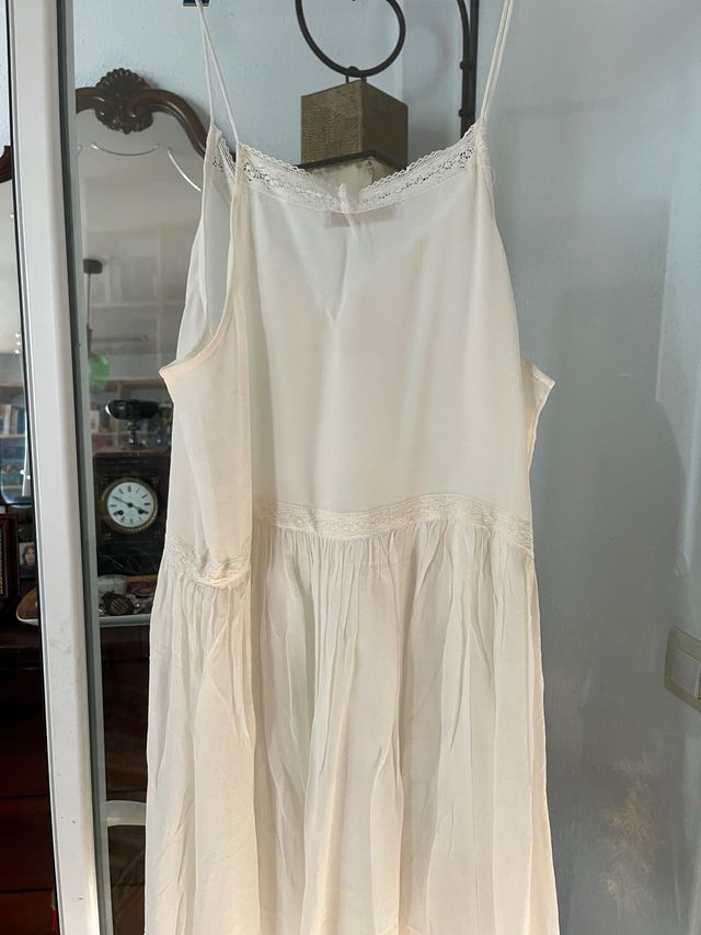 Vestido bordado semitransparente Mango