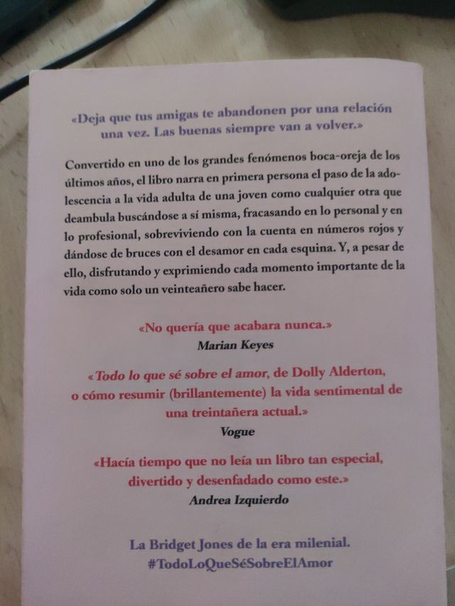 Todo lo que sé sobre el amor_libro