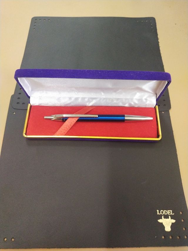 Bolígrafo" Inoxcrom"puré class azul 