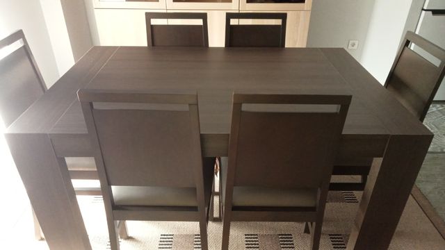 Mesa comedor extensible con 6 sillas