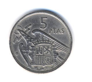 Moneda 5 pesetas 1957. Estrella 67. Franco. Por 1€