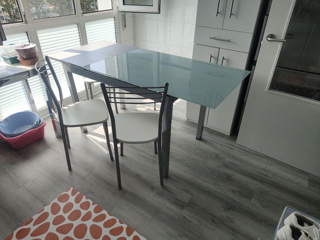 Mesa de cristal cocina