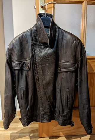 CAZADORA DE PIEL MARRÓN HOMBRE T.50