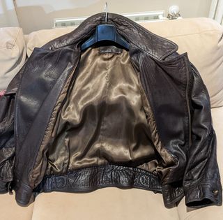 CAZADORA DE PIEL MARRÓN HOMBRE T.50