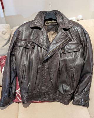 CAZADORA DE PIEL MARRÓN HOMBRE T.50