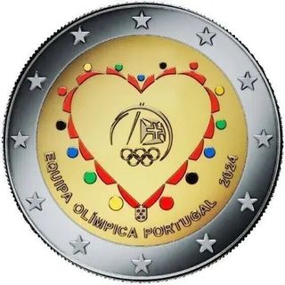 Moneda 2 € portugal 2024 color juegos olímpicos 