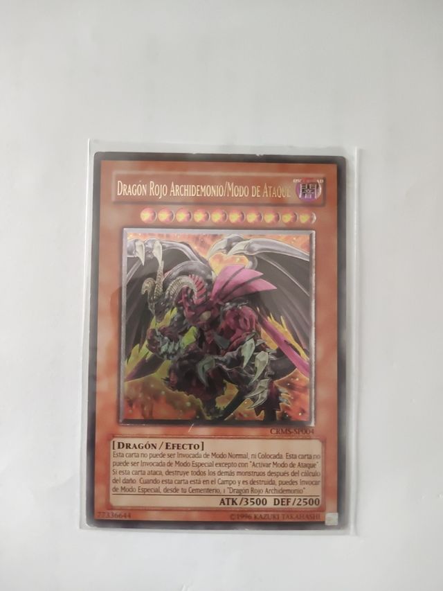 Carta Dragón rojo archidemonio modo ataque Yugioh