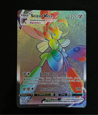 Carta Scizor vmax segreta full art hyper pokemon
