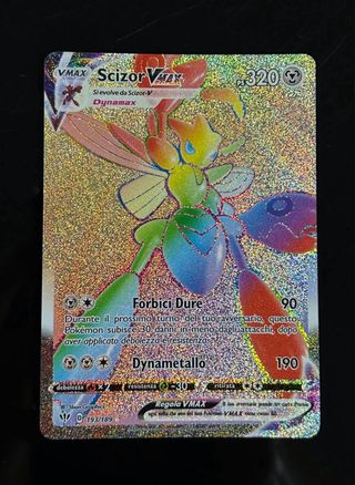 Carta Scizor vmax segreta full art hyper pokemon