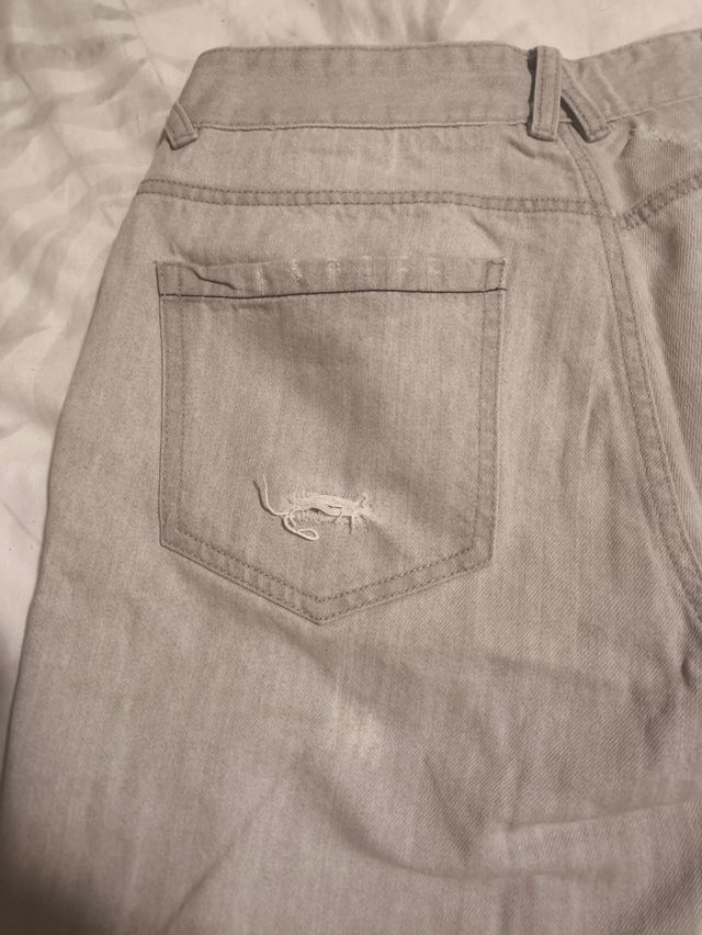 Pantalon corto vaquero gris 100% Algodón 