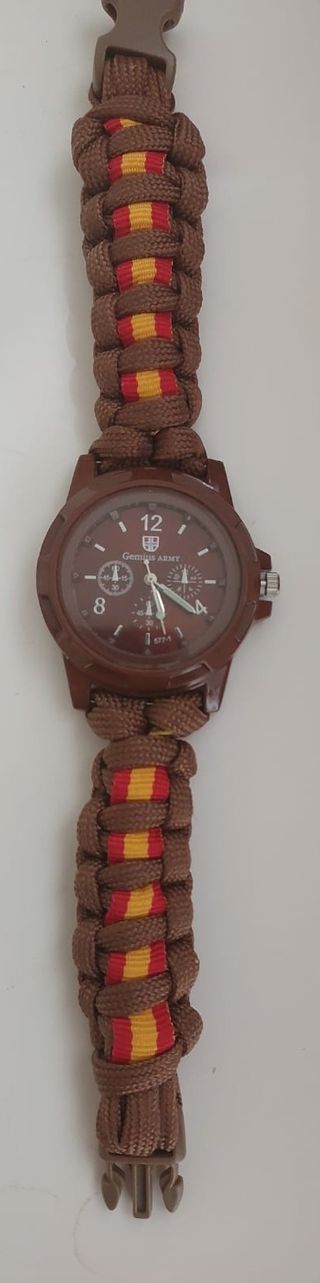 Reloj Correa Paracord Bandera de España Marrón
