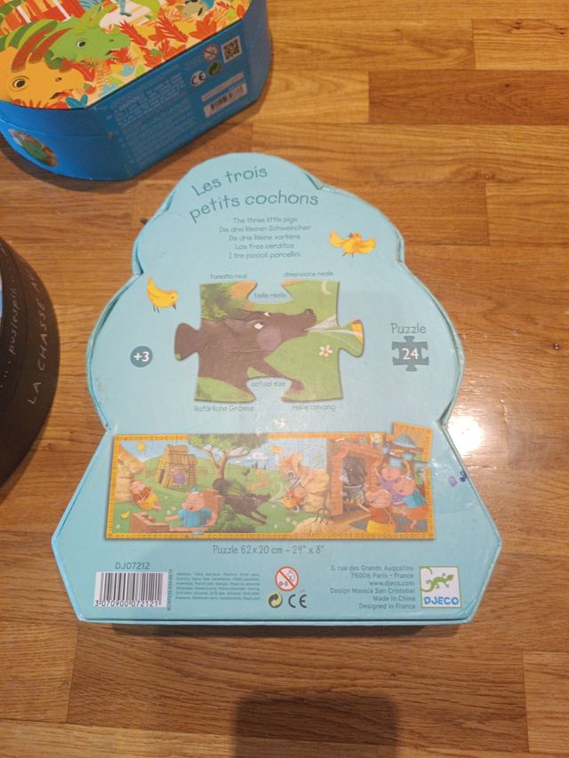 3 Puzzles djeco y janod. Y 2 más de regalo Total 5