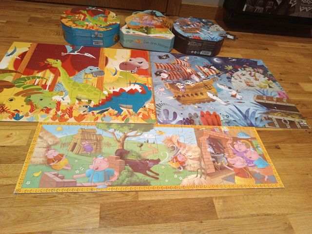 3 Puzzles djeco y janod. Y 2 más de regalo Total 5