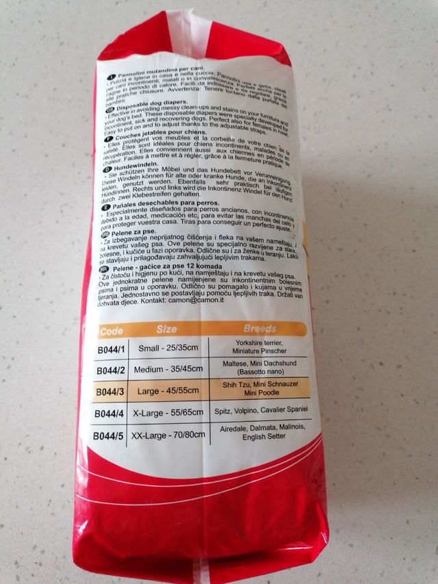 Pannolini mutandina per cani