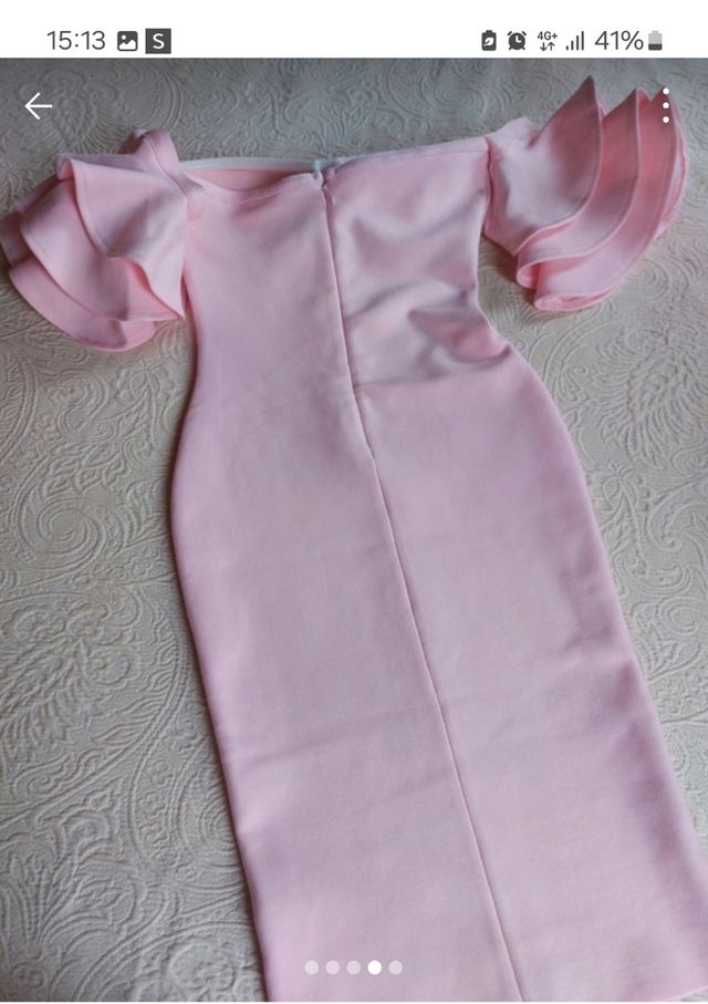 Vestido midi eventos rosa