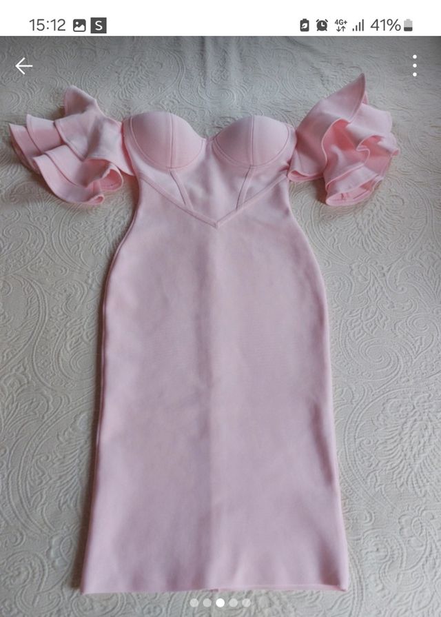 Vestido midi eventos rosa