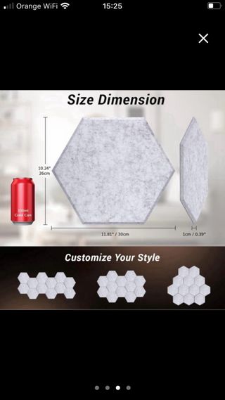 18 paneles hexagonales autoadhesivos 