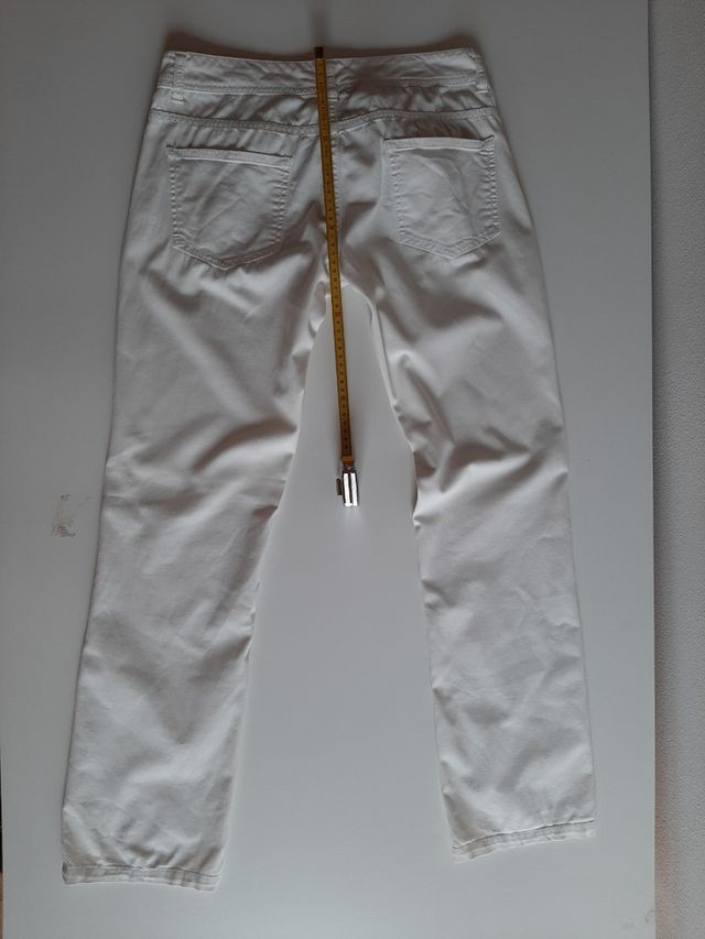 Pantaloni 5 tasche vita bassa bianchi