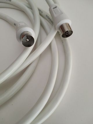 Cable antena de TV de 75 Ohm 2,5M Blanco