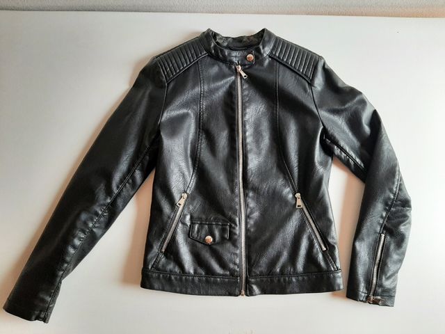 Giacca ecopelle nera donna M