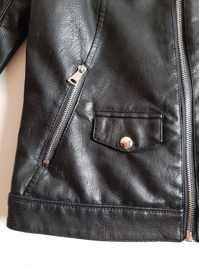 Giacca ecopelle nera donna M