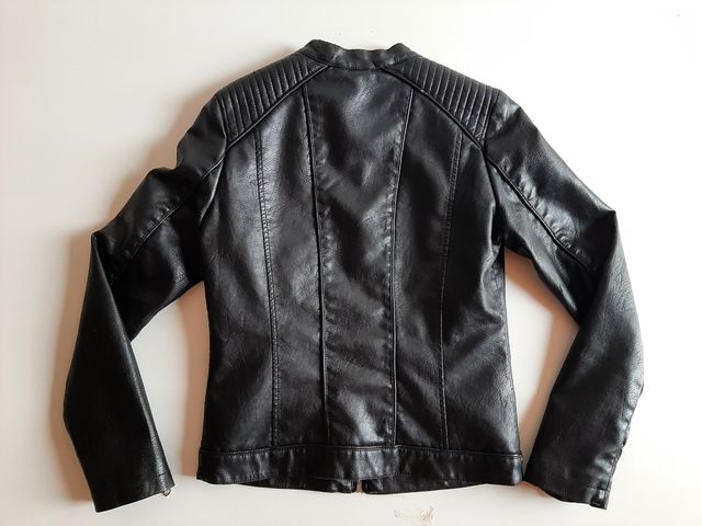 Giacca ecopelle nera donna M