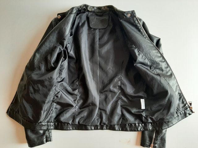 Giacca ecopelle nera donna M