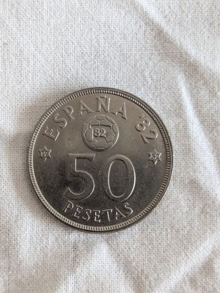 10 monedas de 50 pesetas del mundial '82